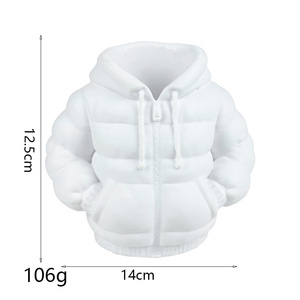 Portapenne a Forma di Felpa Stampata in 3D, Bianco, 12,5cm, Organizzatore da Scrivania in Plastica, Regalo Decorativo - Product Image 1