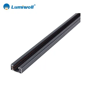 120V 4 Feet H 3-Wire Track With Mounting Accessories Single Circuit Black Tracking Light Rail