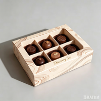 Boîte à tiroir en papier pliable avec logo personnalisé, dorure à chaud, 10 fenêtres, pour bonbons, chocolats et macarons, idéale pour les pâtisseries