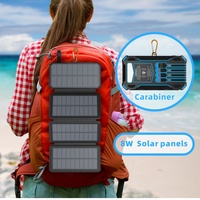 Batterie Externe Solaire Étanche 20000mAh Double USB avec Support, Entrée Type-C et DC, Batterie au Lithium Polymère Anti-Surcharge