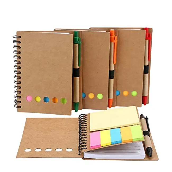 Custom wholesale a5 spiral notepads with pen sticky notepad