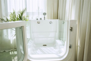 Bañera de Acrílico para Perros con Diseño Moderno, <span class=keywords><strong>Escaleras</strong></span>, Hidromasaje, Ozono, Estación de Autolimpieza, Independiente, 8 Jets, 220V/110V, Spa Eléctrico para Perros - Product Image 5