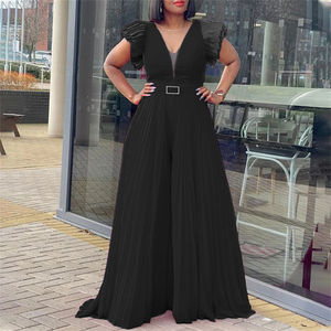 Tuta da donna di colore solido, nuova moda 2025, nuova moda, tuta da festa larga, vestiti taglie forti - Product Image 3