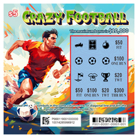 Billets de loterie de football Scratch Off Instan Win Cartes de jeu, conception gratuite, gameplay personnalisable et taux de victoire