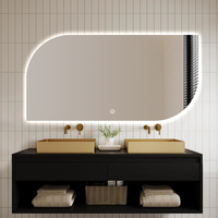 Modern LED Irregular Shape Smart Bathroom Mirror Back Light Shatter-Proof Wall Lighted Dimming Antifog Mirror for Hotels