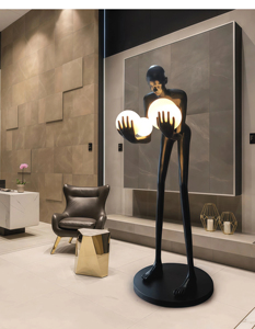 مصباح أرضي LED عصري من JYLIGHTING بتصميم نحتي من الراتنج للفنادق وغرف المعيشة بطراز شمال أوروبي، إضاءة ديكور فنية - Product Image 3