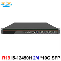 Partaker 1U Rackmount Firewall Router I5-12450H I7 13620H 6 2.5G I226, 4 SFP 10G pour serveur réseau PfSense/ROS