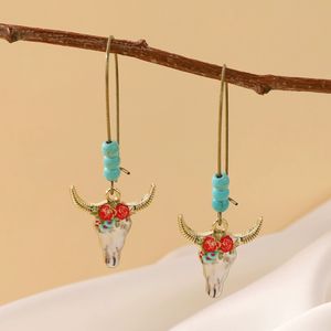 Western Cowboy Cowgirls Bijoux Accessoires pour femmes Western Bull'S Head Dangle Boucles d'oreilles - Product Image 1