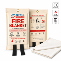 Couverture de sécurité anti-incendie domestique, couverture d'urgence de cuisine en fibre de verre résistante à la chaleur avec emballage de vente au détail personnalisé