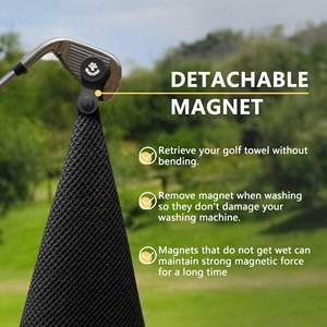 Serviettes de golf personnalisées avec aimant détachable et pochette portable, ensemble de serviettes de golf en microfibre à séchage rapide pour sacs de golf pour hommes ou femmes - Product Image 2