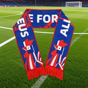 定制<span class=keywords><strong>2026</strong></span>年国家队比赛足球橄榄球俱乐部球迷围巾亚克力长款加厚保暖双面使用俱乐部颜色 - Product Image 1