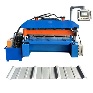 Máquina Formadora de Láminas para Techos con Paneles Trapezoidales PBR y Paneles <span class=keywords><strong>R</strong></span>, con Precortador y Ventilador de Enfriamiento, Aplicable al Mercado Estadounidense - Product Image 1