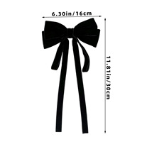 Nouveau gros personnalisé velours cheveux arcs Barrette longue queue ruban rouge accessoire de cheveux pour femmes filles enfants bébés en métal