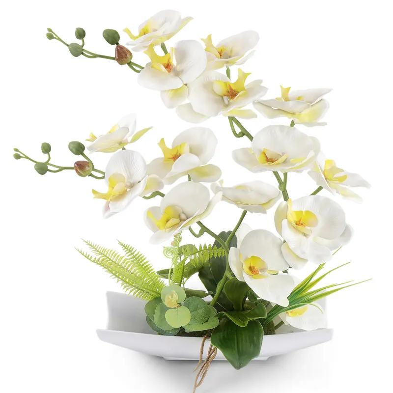 ZBPASL-高品質のリアルタッチ安いPU人工蘭植物花瓶の蘭の花、屋内装飾用の蘭
