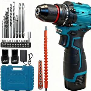 Perceuse sans fil Makita 16,8 V, batterie au lithium sans balais, mandrin sans clé rechargeable, double vitesse, pour percer le bois et le béton - Product Image 2