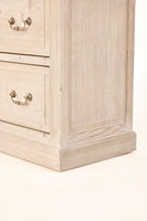 Armoire de rangement en verre et pin recyclé pour salon, salle à manger, cuisine, couloir