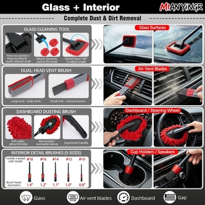 LQ260910 32Pcs <b>Car</b> Detailing Kit with Drill <b>Brush</b>, Interior Cleaning Set | Complete , Detail es, Tire Cleaner Tools - Product Image 3