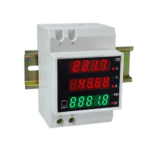 D52-2047 Multi-functional Digital Din Rail Current Voltage Power Factor Meter Ammeter Voltmeter AC80-300V AC200-450V