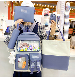 Borsa personalizzata elegante di alta qualità 5 <span class=keywords><strong>in</strong></span> 1 zaino set nuove <span class=keywords><strong>borse</strong></span> da scuola per <span class=keywords><strong>borse</strong></span> di tendenza per ragazze - Product Image 5