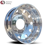 Velg Truk Aluminium Tempa 22,5 Inci Gaya Alcoa, Velg Alloy Ringan untuk Truk Komersial Tugas Berat