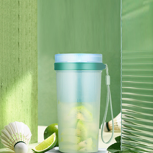 USB Rechargeable 6-Blades Mini Personal Blender 300ml Juicer Cup for Home <b>Car</b> Use Portable Fruit Hotel Manual <b>Push</b> Button Blende - Product Image 1