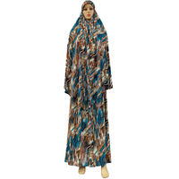 Ensemble deux pièces pour femmes musulmanes, jupe en jersey soyeux à imprimé floral, vêtements de prière islamiques, hijab, abaya, robe, modèle Dubaï