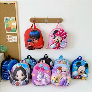 Cute New Small Kindergarten Baby Mickey Minnie Princess Backpack CartoonMarioes Backpack Boys Girls Hard Egg Shell Schoolbag