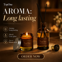 Kit de Diffuseur et Bougie en Cire de Soja pour Aromathérapie, Vente en Gros, 200ml Diffuseur, 200g Bougie, Idéal Saint-Valentin, Noël, Hôtels et Boutiques