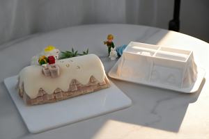 Moule à pâtisserie en silicone en forme de maison de Noël 3D, qualité alimentaire supérieure, toit enneigé, cheminée, mousse, moule à gâteau de Noël - Product Image 5