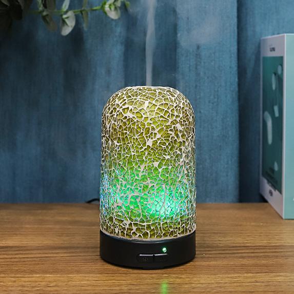 Ultrasonic Electric Glass Essential Oil Diffuser & Humidifier with 7-Color LED Light USB Powered Eco-Friendly Household Use