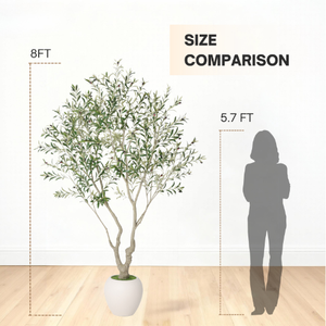 Albero di <span class=keywords><strong>Ulivo</strong></span> con Vaso <span class=keywords><strong>Bianco</strong></span>, Piante Verdi Artificiali per Decorazioni Natalizie, Facili da Mantenere, per Interni ed Esterni - Product Image 6