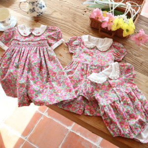 Vestido floral verano moda bebé Smocked vestidos <span class=keywords><strong>para</strong></span> <span class=keywords><strong>niñas</strong></span> encaje azul tul venta al por mayor niños <span class=keywords><strong>ropa</strong></span> personalizada - Product Image 2