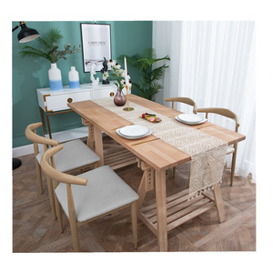 Juego <span class=keywords><strong>de</strong></span> manteles individuales <span class=keywords><strong>de</strong></span> ganchillo con borlas bohemias y <span class=keywords><strong>camino</strong></span> <span class=keywords><strong>de</strong></span> <span class=keywords><strong>mesa</strong></span> <span class=keywords><strong>de</strong></span> encaje <span class=keywords><strong>de</strong></span> macramé impermeable para decoración del hogar técnica tejida - Product Image 4