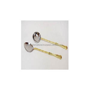 Cuillère à Couverts Antique Manche Feuille d'Or - Product Image 2