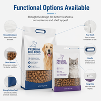 Sachet d'emballage personnalisé pour friandises pour chiens, en plastique refermable avec fermeture éclair et fenêtre transparente, qualité alimentaire, petit format, pour snacks