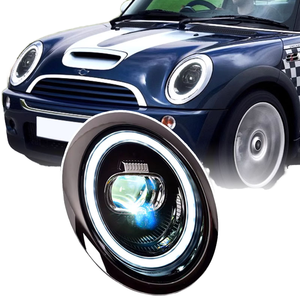 Archaic LED RGB Faros Delanteros Compatibles Con Mini Cooper Clubman R55 R56 R57 R58 R59 2007-2013, Para Modelos OE Halógenos, Con Animación RGB DRL, Par