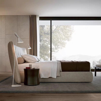Lovein Luxuriöses Italienisches Stoffbettgestell mit Hohem Kopfteil, Moderne Schlafzimmermöbel für Hotels, Weiches Verwandelbares Bett, 1 Jahr Garantie
