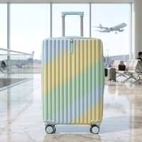 Valise ABS tendance à dégradé de couleurs, multi-tailles, avec roulettes silencieuses, unisexe, grande capacité