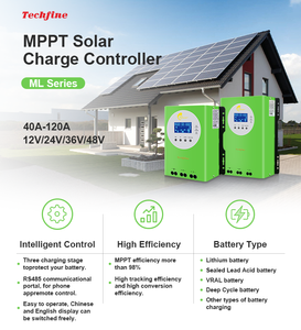 테크파인 MPPT 컨트롤러 12V 24V 36V 48V 배터리 조정기 태양 전지 패널 충전 컨트롤러 40A 60A 80A 100A MPPT - Product Image 2