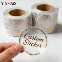 Autocollants personnalisés ronds en feuille d'or avec logo et vernis UV, rouleaux d'étiquettes adhésives personnalisées pour emballages et boîtes de marque