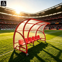Banc d'équipe mobile en aluminium pour 6 joueurs, abri pour joueurs de football, idéal pour les terrains de sport en plein air