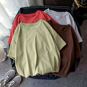 T-shirt d'été pour homme de grande <span class=keywords><strong>taille</strong></span>, style coréen, tendance, ample, couleur unie, décontracté et surdimensionné - Product Image 4