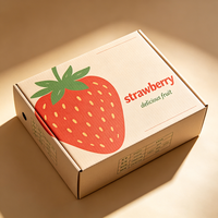 Boîte d'emballage écologique pour fraises, boîte en carton ondulé kraft pour fruits, boîte d'expédition avec production rapide en 72h