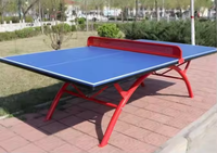 Table de tennis de table en composite SMC pour intérieur/extérieur, finition peinture écologique, couleur bleue, usage sportif, dimensions 2740x1525x760mm