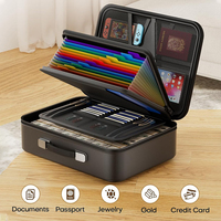 Boîte de sécurité ignifuge et étanche pour documents, avec serrure, en fibre de verre isolée et recouverte de silicone, pour documents importants, maison et bureau