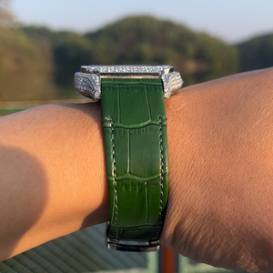 นาฬิกา<span class=keywords><strong>เพชร</strong></span>โมอิสซาไนต์ <span class=keywords><strong>VVS</strong></span> สุดหรูสำหรับผู้ชาย ขนาด 40 มม. หน้าปัดสีเขียว สายหนังแท้ ระบบอัตโนมัติ ดีไซน์ฮิปฮอป - Product Image 5