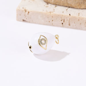 Pendentif en forme d'<span class=keywords><strong>œuf</strong></span> de Pâques <span class=keywords><strong>russe</strong></span> Fabergé en émail plaqué or 14 carats avec un mauvais œil, <span class=keywords><strong>bijoux</strong></span> - Product Image 5