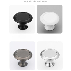 Kenop Lemari Gaya Eropa, Gagang Tarik Porselen Datar Satu Lubang, Kenop Laci Minimalis Modern dari Paduan Seng Bulat - Product Image 4