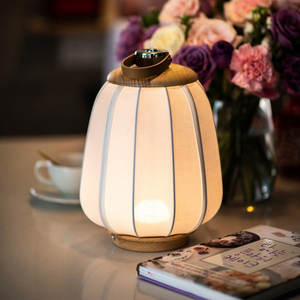 Nouvel arrivage de lampe de table lanterne peinte à la main avec touche rétro veilleuse en bois lin lampes de table chinoises sans fil - Product Image 3