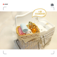 Approvisionnement direct d'accessoires pour maison de poupée, modèle miniature créatif DIY, panier simple pour accessoires de bain miniatures pour jouets G122
